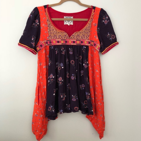 Anthropologie Tops - {Anthropologie} Floreat Multi Colored Floral Tunic